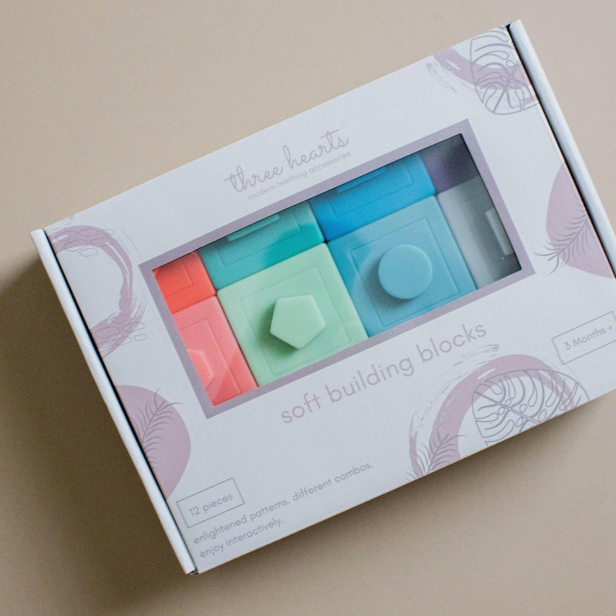 Silicone Teethers Building Blocks Baby Essentials Three Hearts