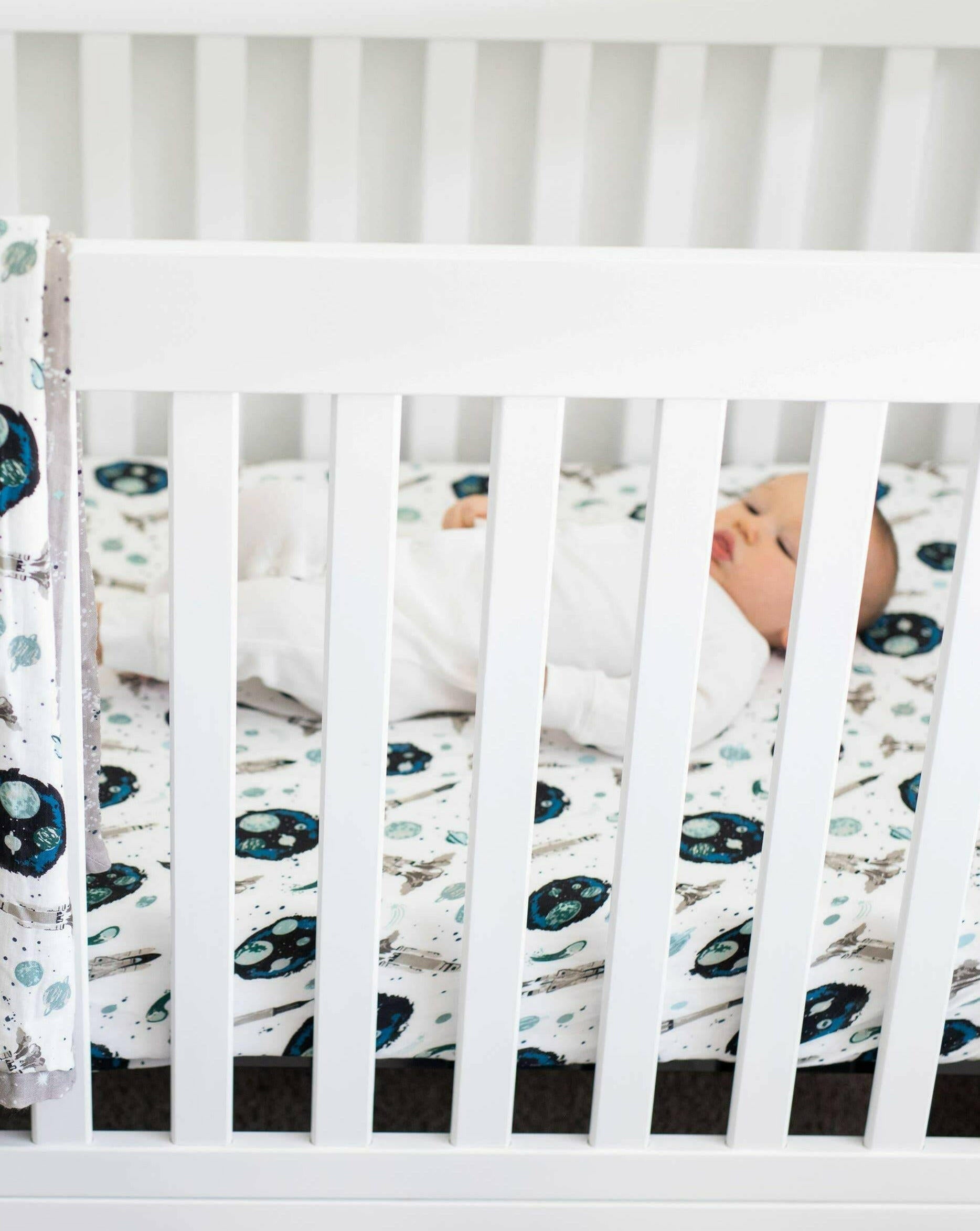 Space Muslin Crib Sheet Baby Essentials Bebe Au Lait