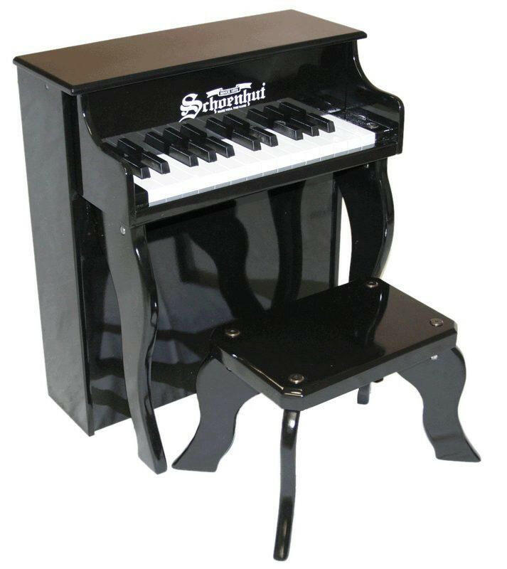 Traditional Spinet Piano 25-Key Musical Toys Schoenhut Black