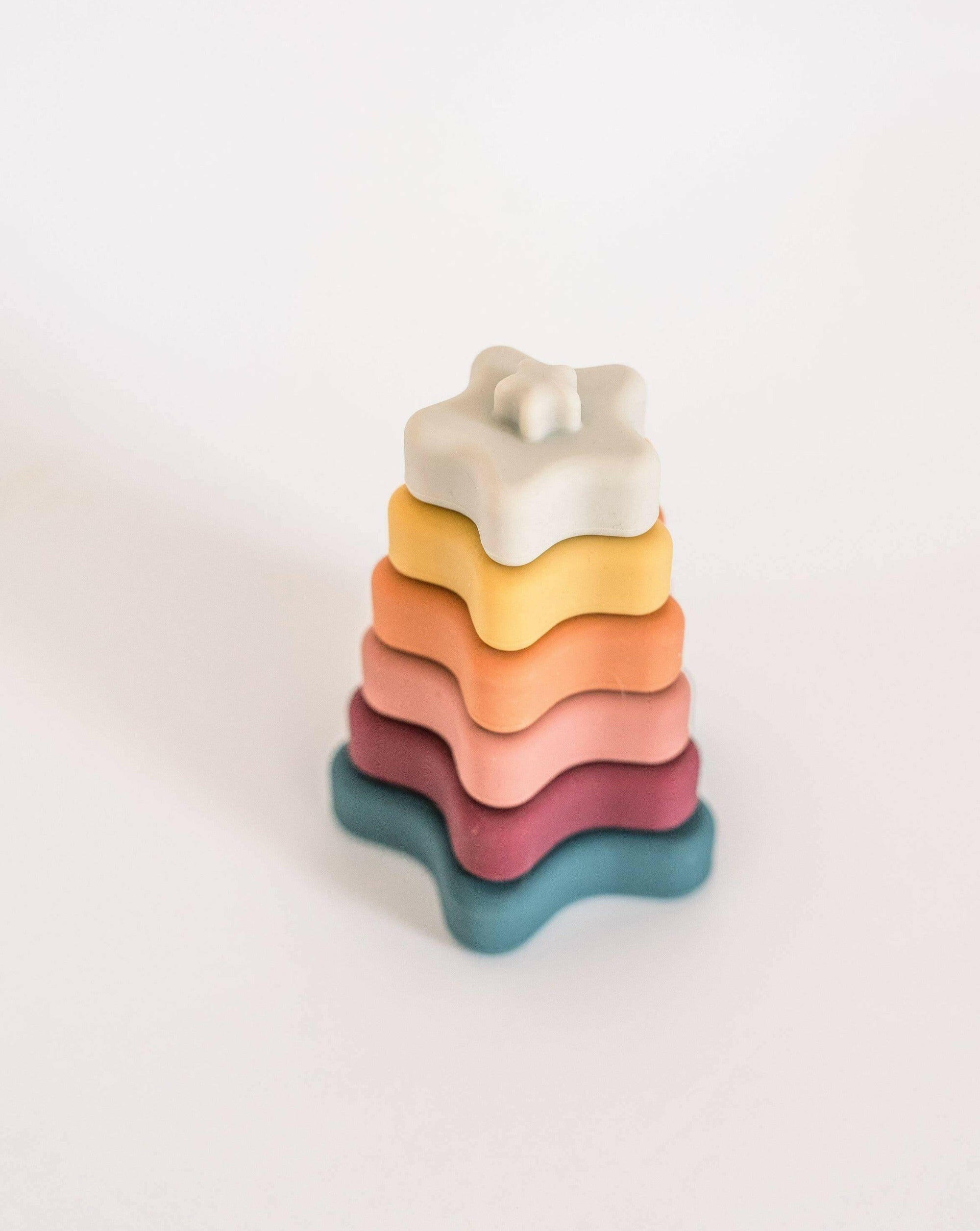 Stella Star Stacker Muted Baby Essentials Three Hearts