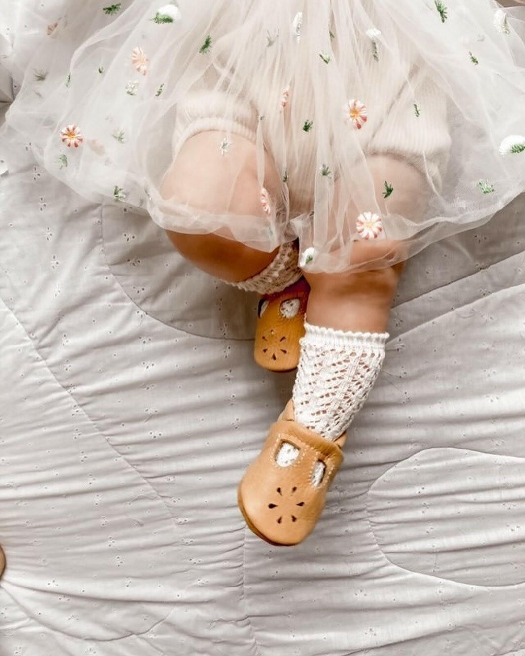 Baby Leather T Strap Shoe - Camel tan Shoes Starry Knight Design