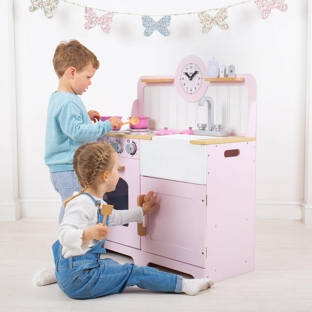Country Play Kitchen (Pink) by Bigjigs Toys US Bigjigs Toys US