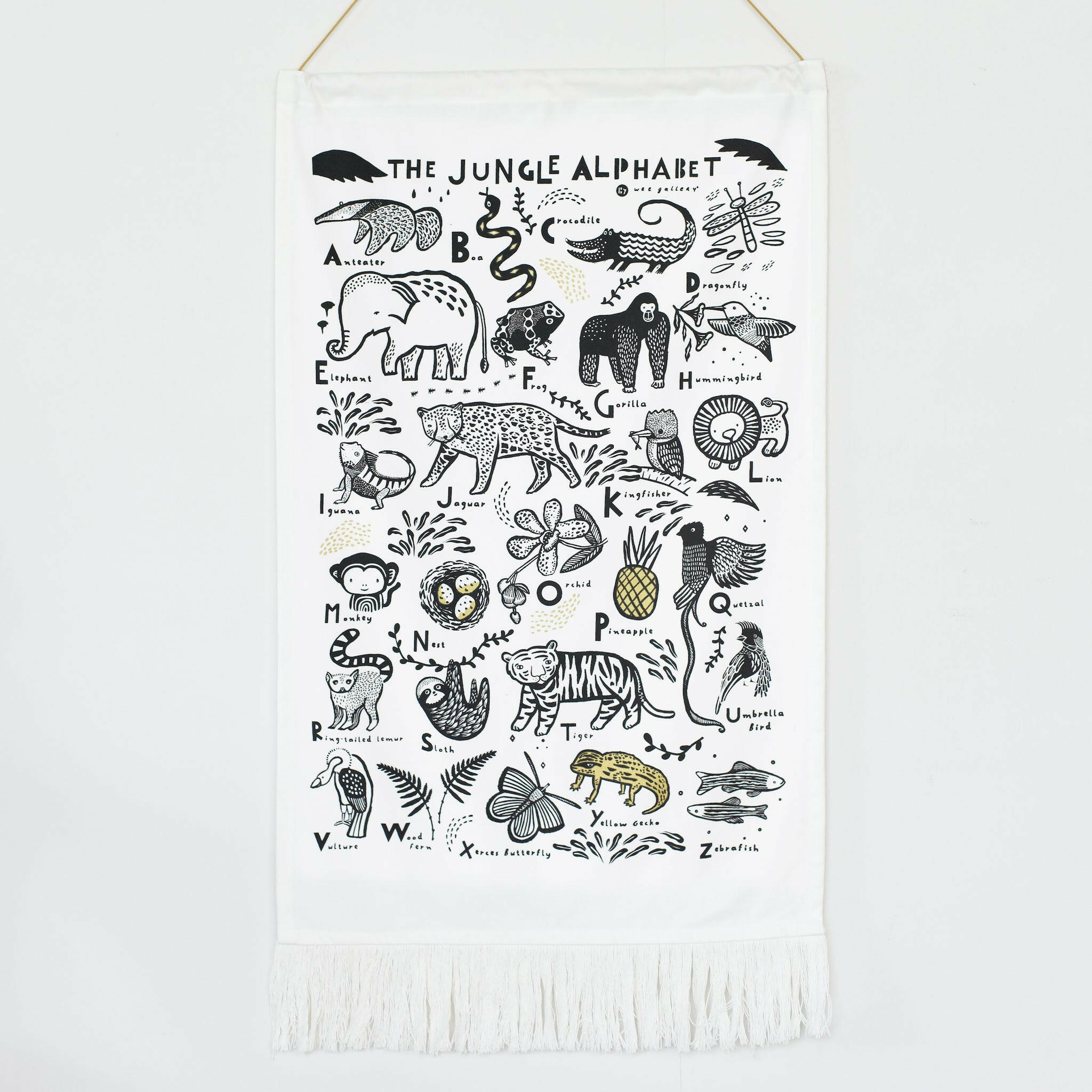 Jungle Alphabet Printed Tapestry Decor Wee Gallery