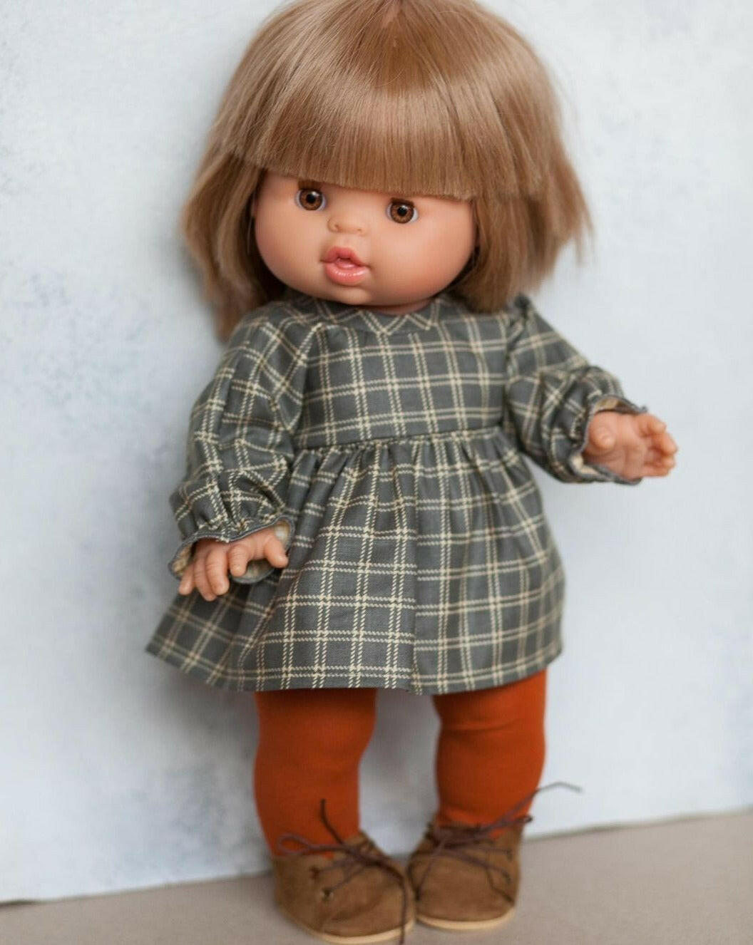 Plaid Cotton Doll Dress - Green Doll Clothing Little Wonder & Co.
