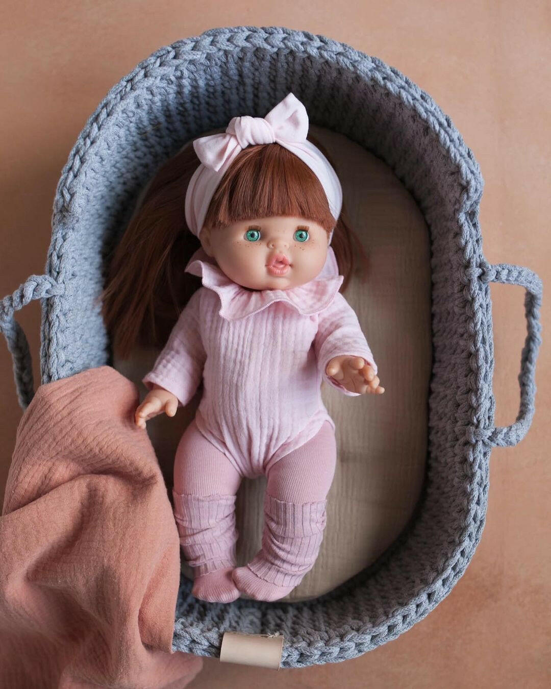 Baby Doll Cotton Headband Doll Clothing Little Wonder & Co. Soft Pink