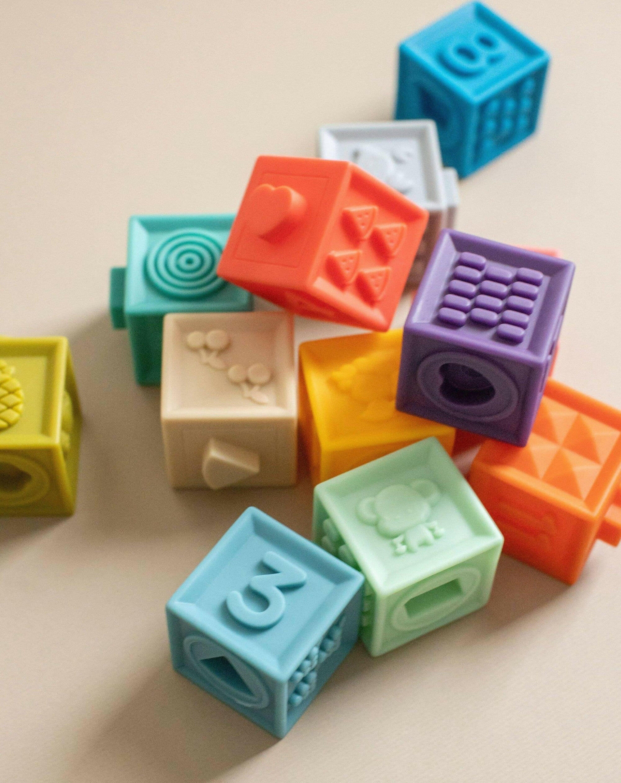 Silicone Teethers Building Blocks Baby Essentials Three Hearts