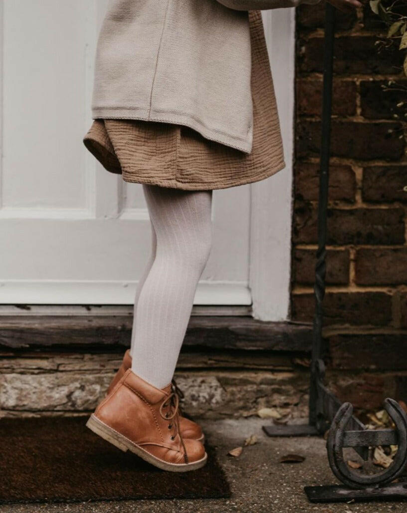 The Ribbed Tight - Oatmeal Tights The Simple Folk