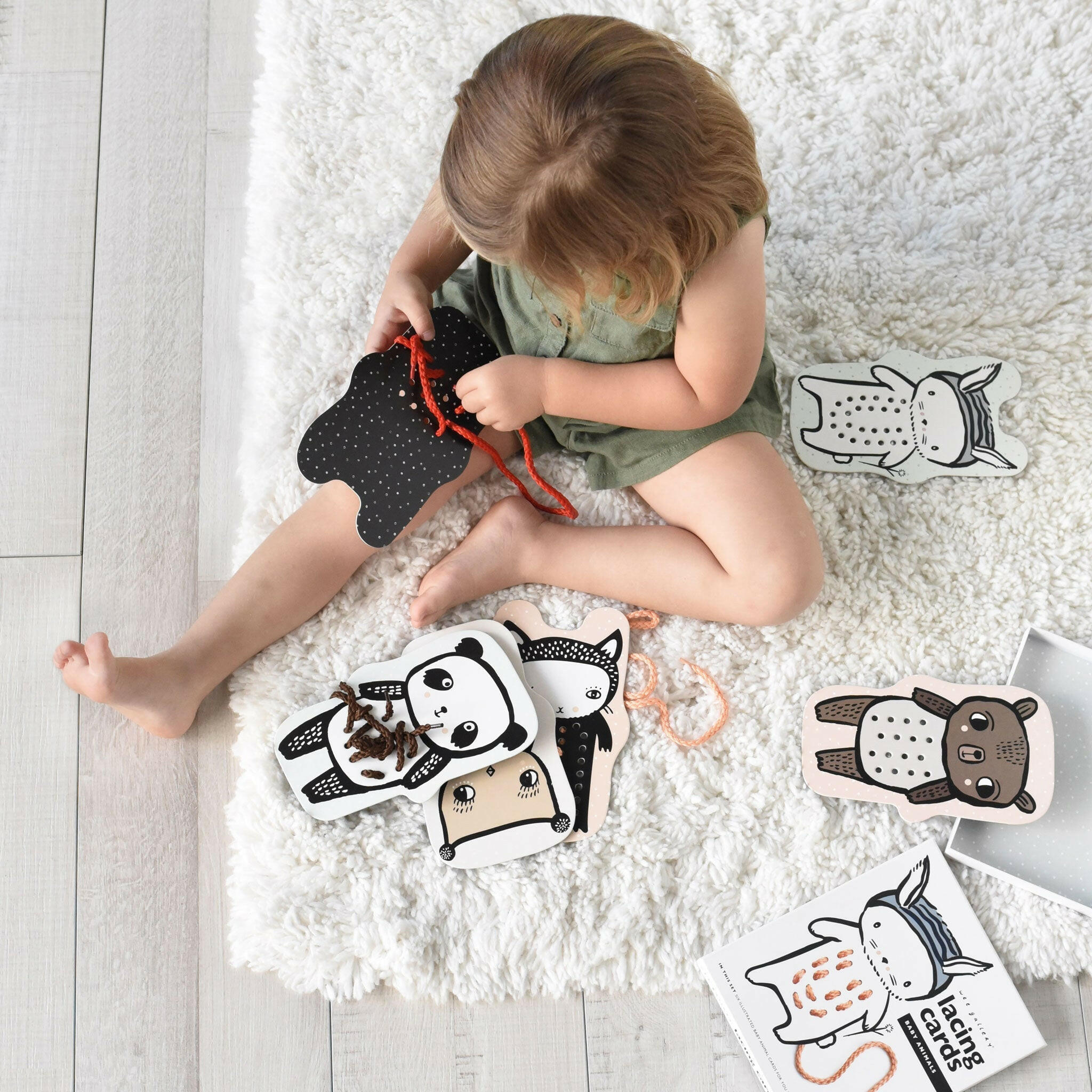 Lacing Cards - Baby Animals Learning Cards Wee Gallery