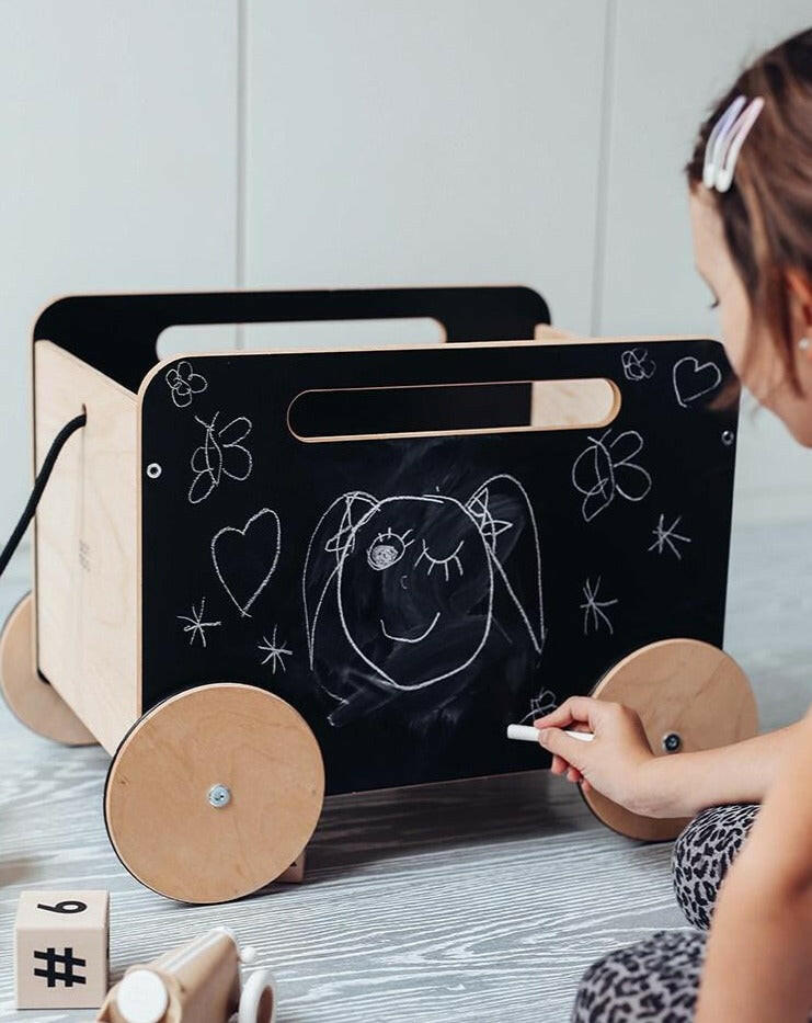 Ooh Noo Toy Chest on Wheels - Blackboard Toy Storage Ooh Noo