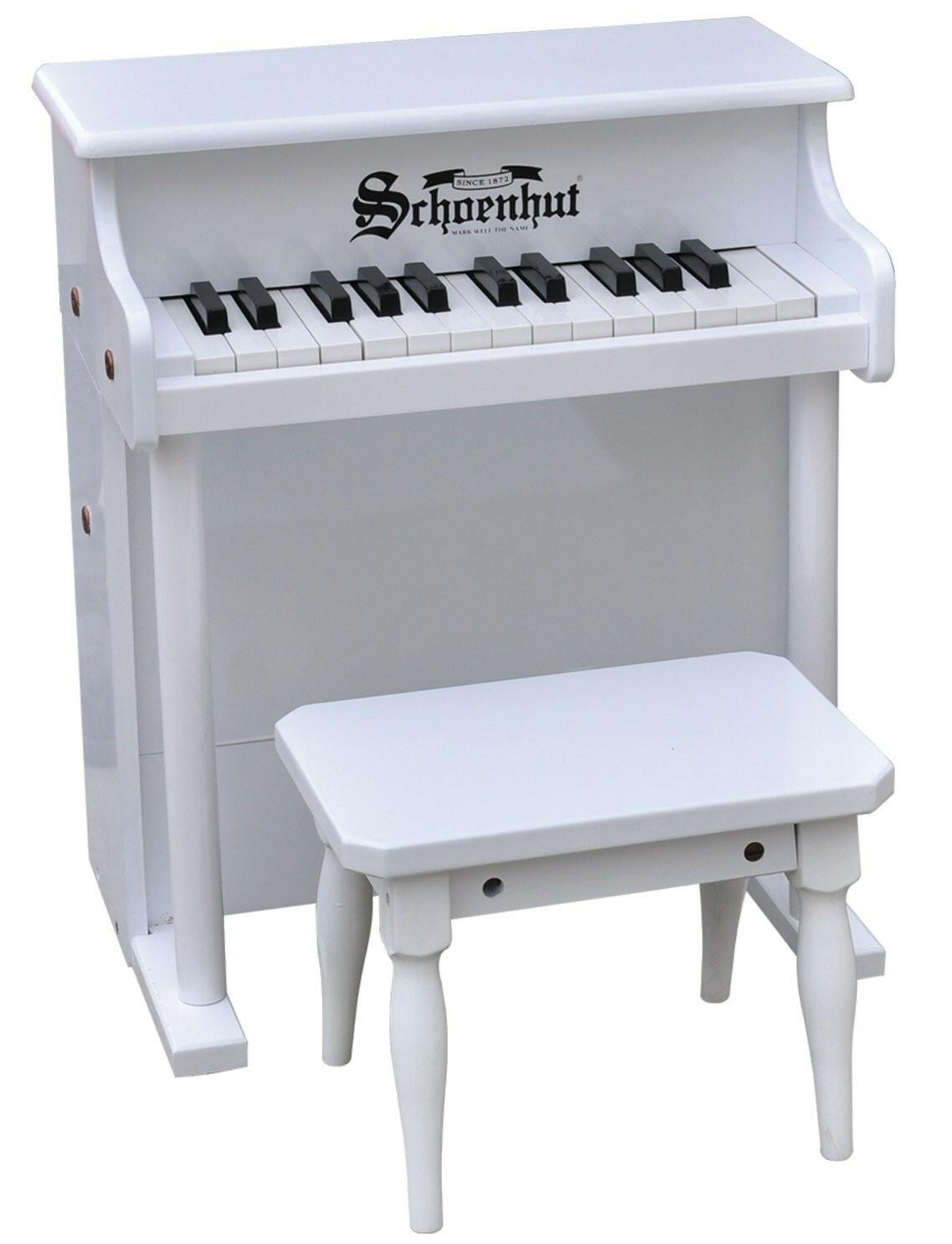 Traditional Spinet Piano 25-Key Musical Toys Schoenhut White