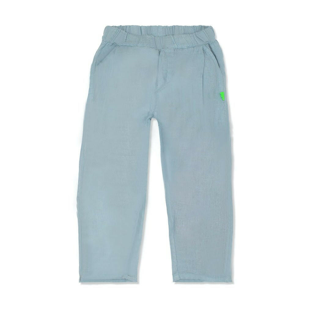 MC Slate Blue Kid Linen Pant pants Mon Coeur 2Y Slate Blue