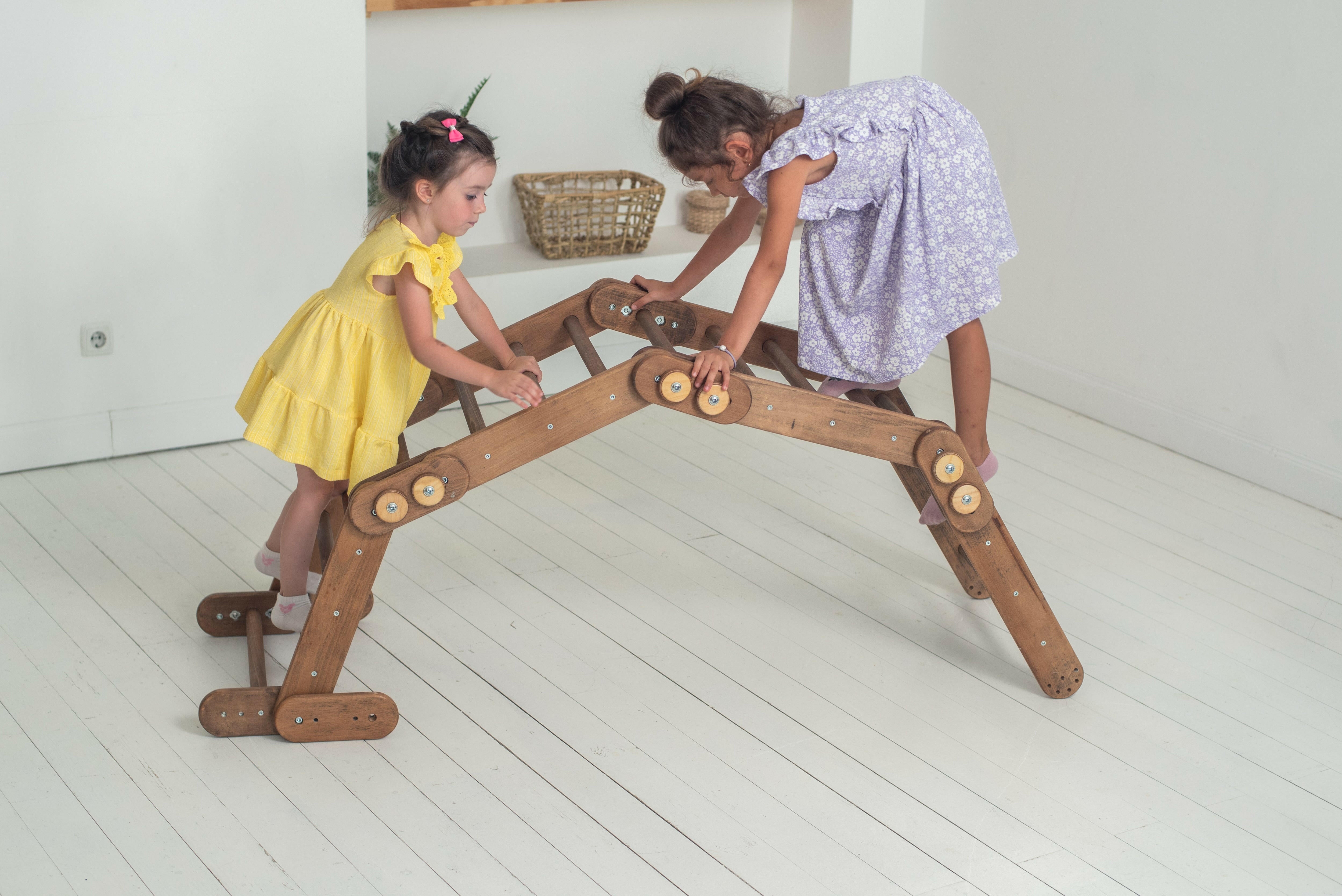 Snake Ladder – Montessori Climber for Kids 1-7 y.o. – Chocolate Single Ladders Goodevas