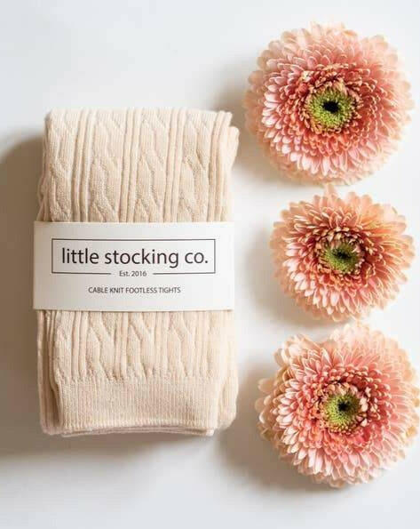 Vanilla Cream Footless Tights Tights Little Stocking Co 6/12M Vanilla