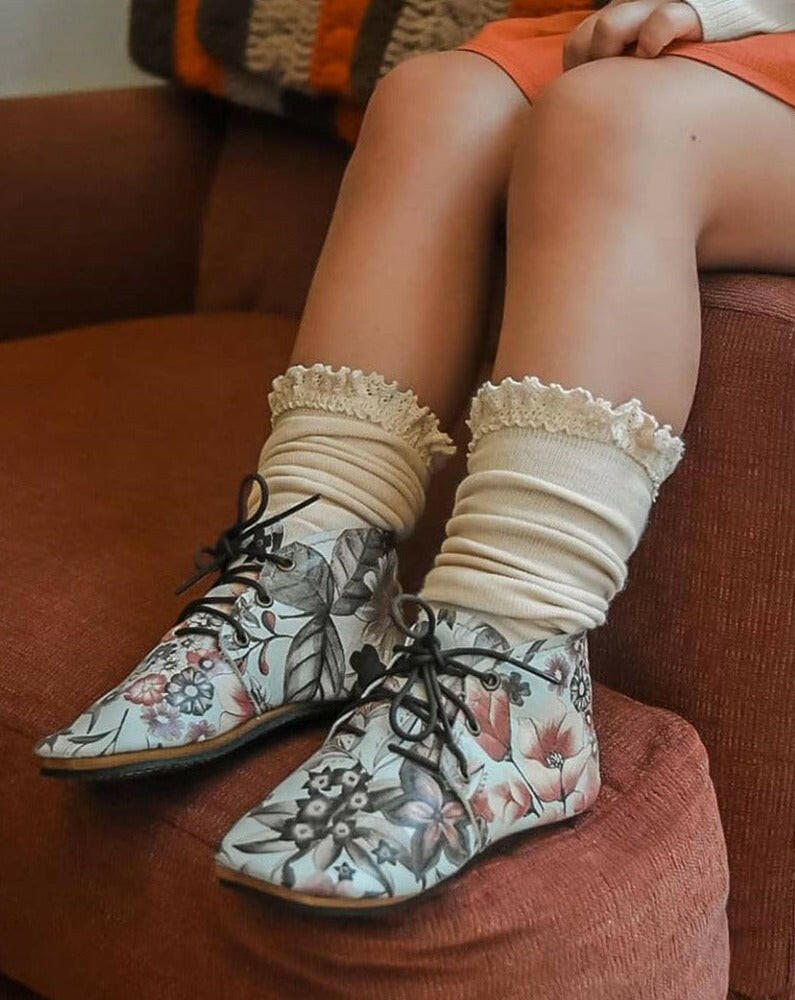 Vanilla Cream Lace Top Knee Highs Socks Little Stocking Co