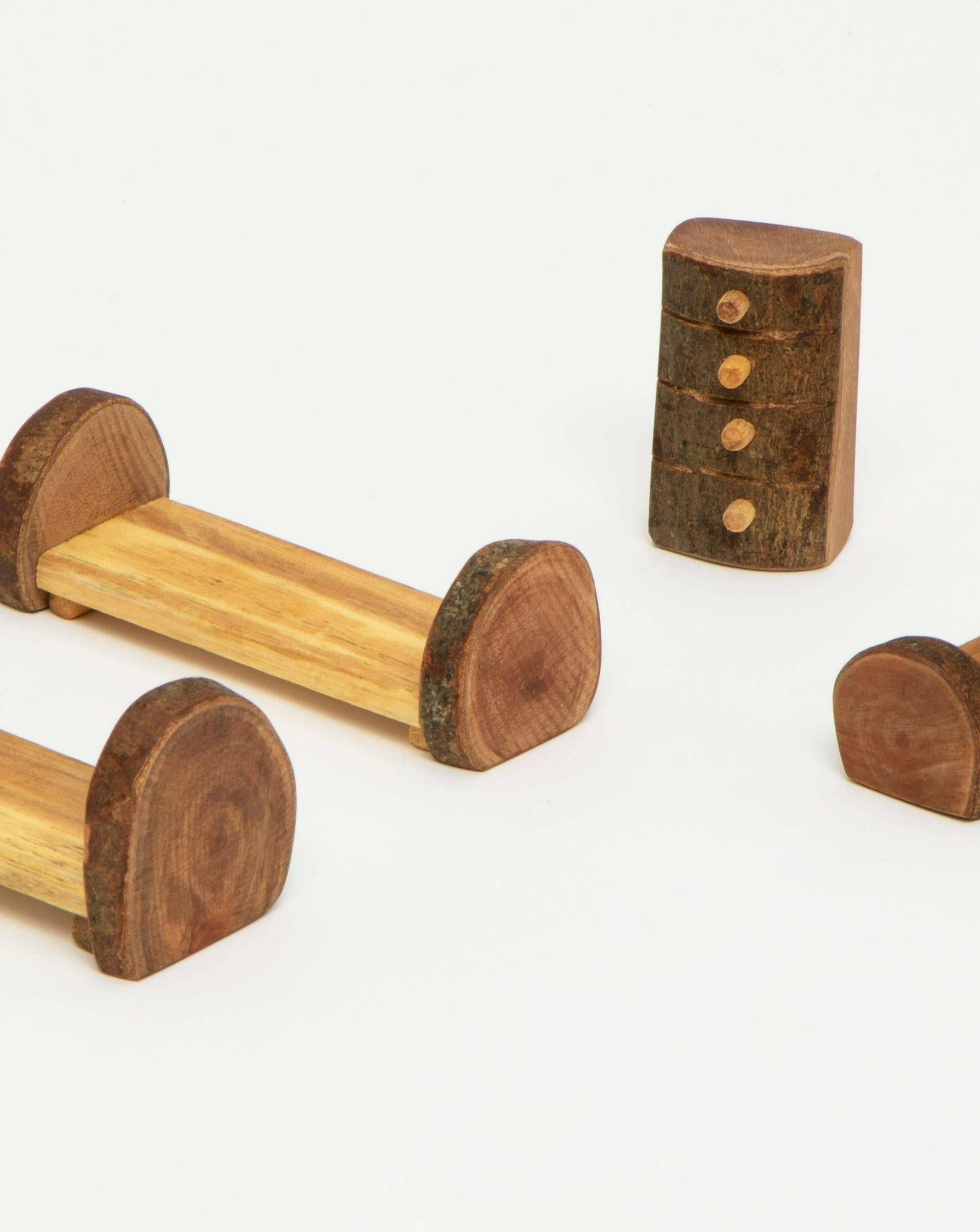 Small Bedroom Furniture Set Dollhouse Furniture Tree Blocks