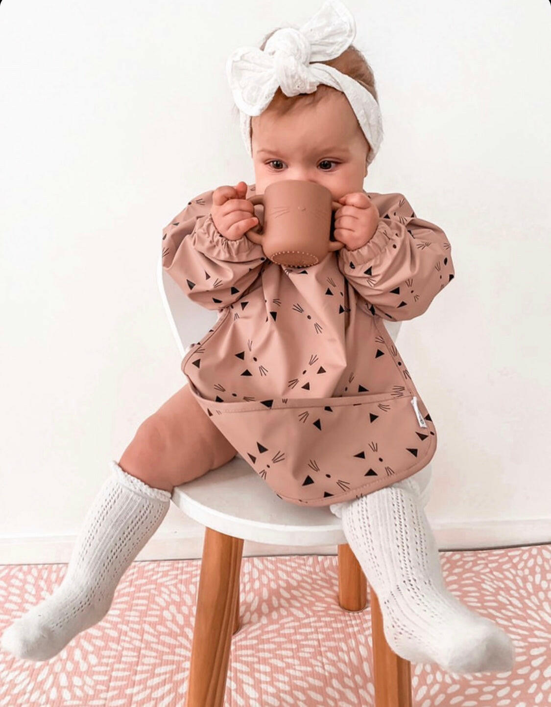 Waterproof Baby & Toddler Bib - Cat Rose Bibs Little Wonder & Co.