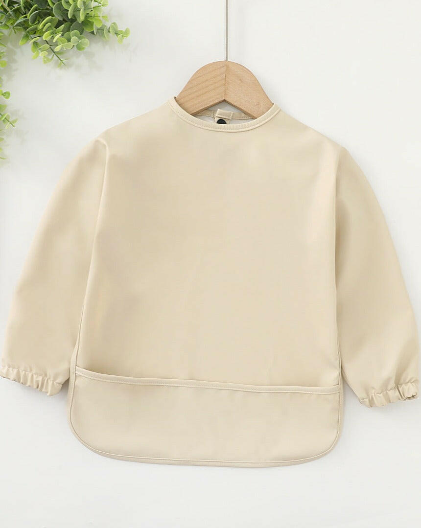 Waterproof Baby & Toddler Bib - Cream Bibs Little Wonder & Co.