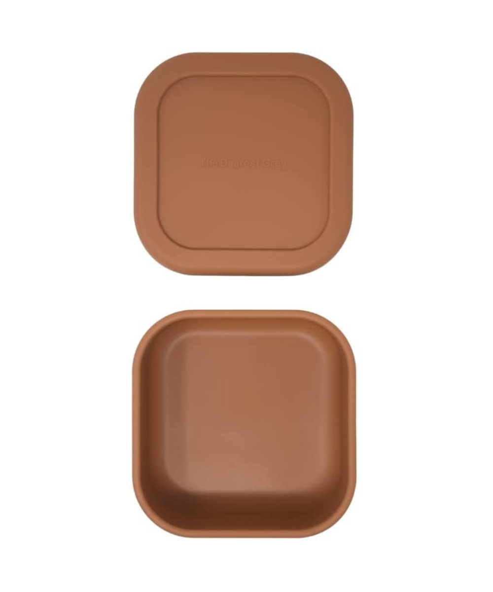 Silicone Mini Bento Box Feeding The Dearest Grey Terracotta
