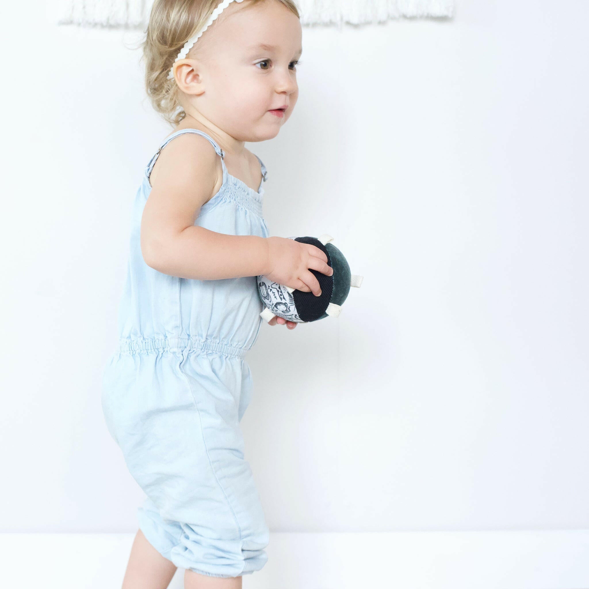 Taggy Ball with Rattle - Wild Toys Wee Gallery