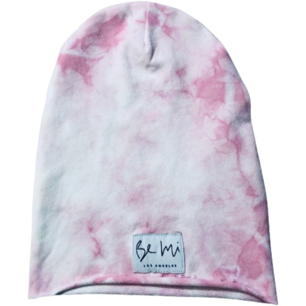 Baby Organic Beanie Tie Dye Beanies Be Mi Los Angeles S (6m - 2yrs) Marble Pink White