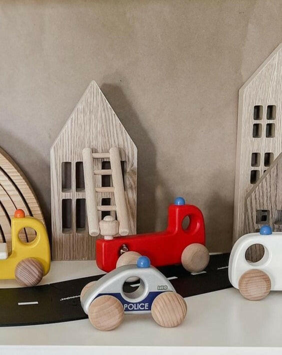 BAJO Emergency Vehicle Set Wooden Toys Bajo