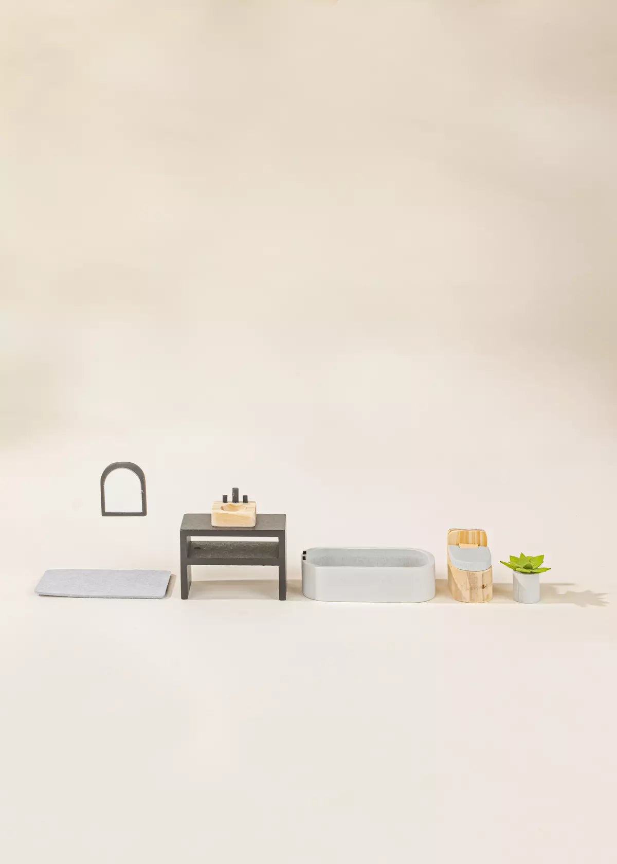 Wooden Doll House Bathroom Furniture & Accessories (6 pcs) Doll House Accessories Coco Village