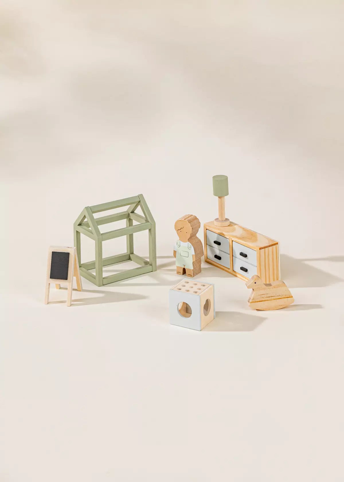 Wooden Doll House Kids Room Furniture & Accessories (7 pcs) Doll House Accessories Coco Village
