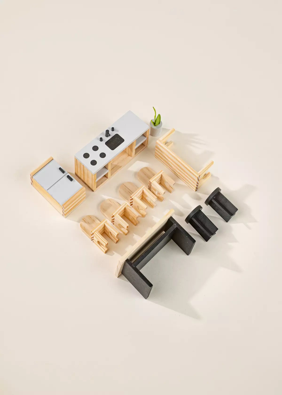 Wooden Doll House Kitchen Furniture & Accessories (12 pcs) Doll House Accessories Coco Village