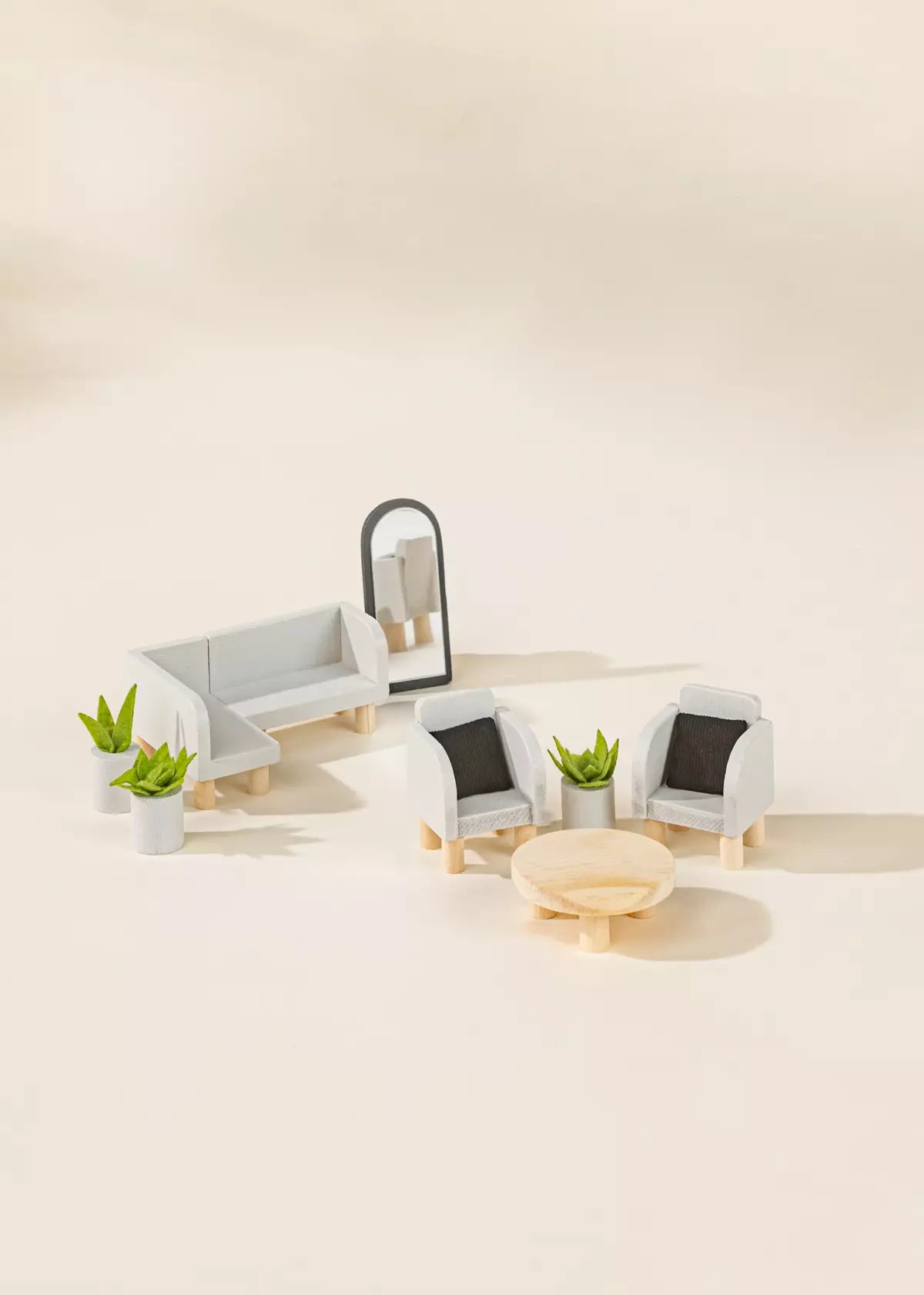 Wooden Doll House Living Room Furniture & Accessories (10 pcs) Doll House Accessories Coco Village