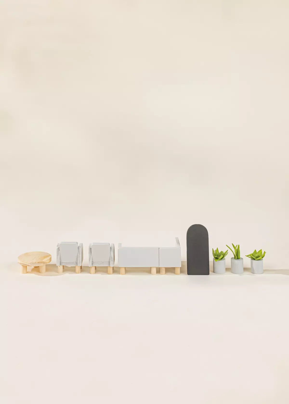 Wooden Doll House Living Room Furniture & Accessories (10 pcs) Doll House Accessories Coco Village