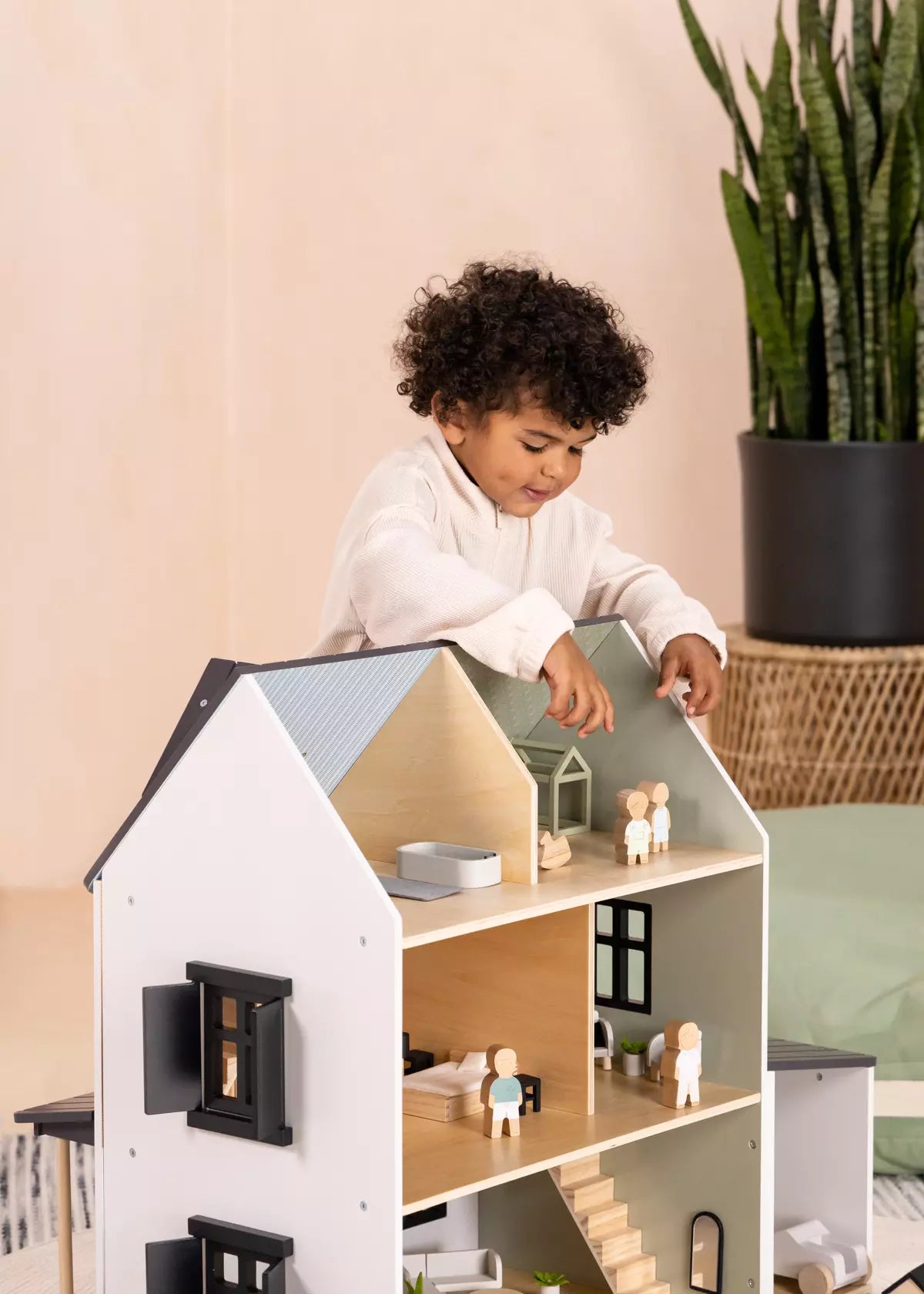 Wooden Doll House Living Room Furniture & Accessories (10 pcs) Doll House Accessories Coco Village