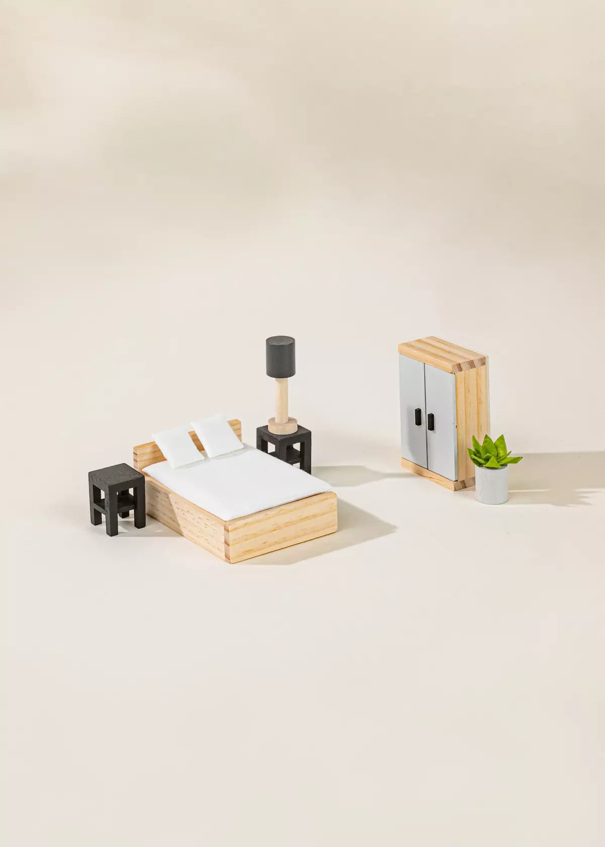 Wooden Doll House Master Bedroom Furniture & Accessories (9 pcs) Doll House Accessories Coco Village