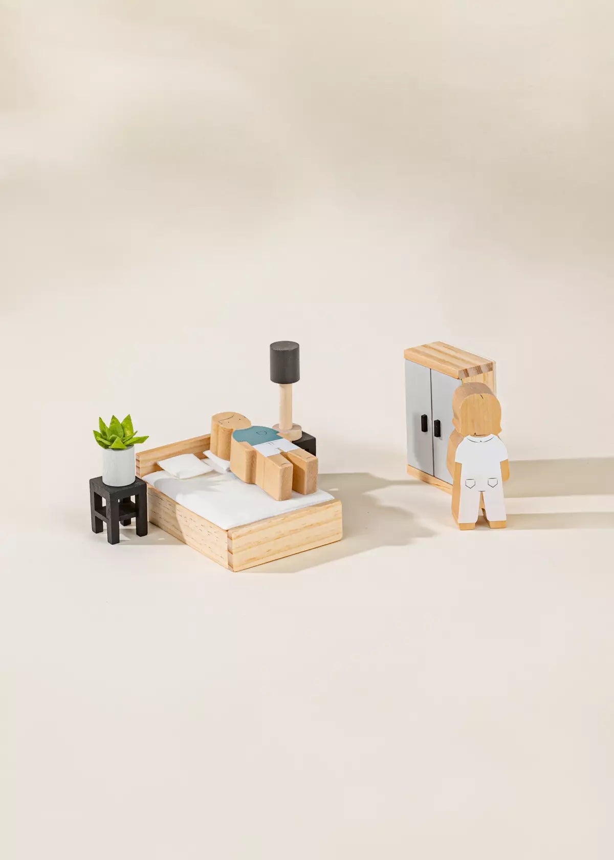 Wooden Doll House Master Bedroom Furniture & Accessories (9 pcs) Doll House Accessories Coco Village