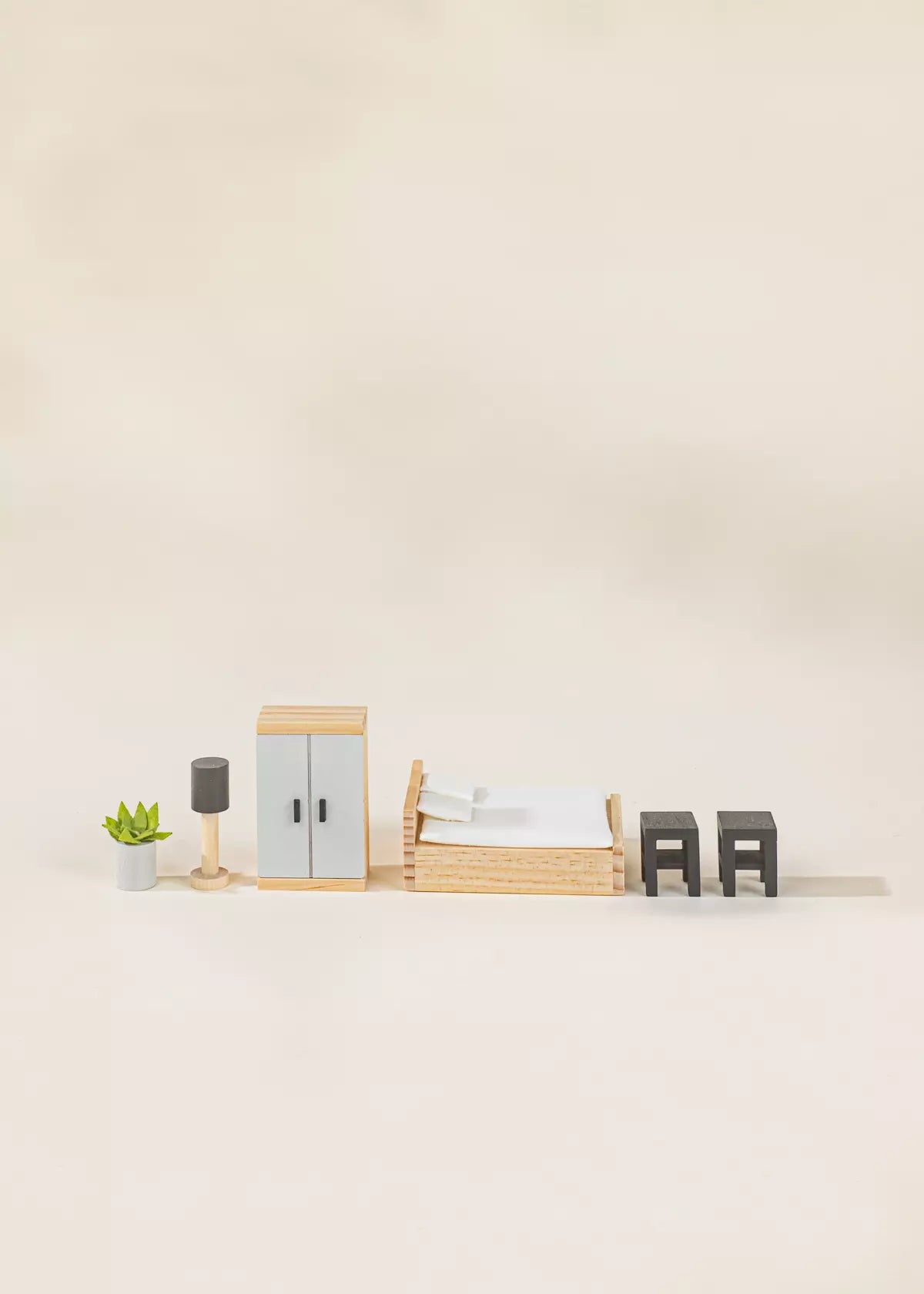 Wooden Doll House Master Bedroom Furniture & Accessories (9 pcs) Doll House Accessories Coco Village