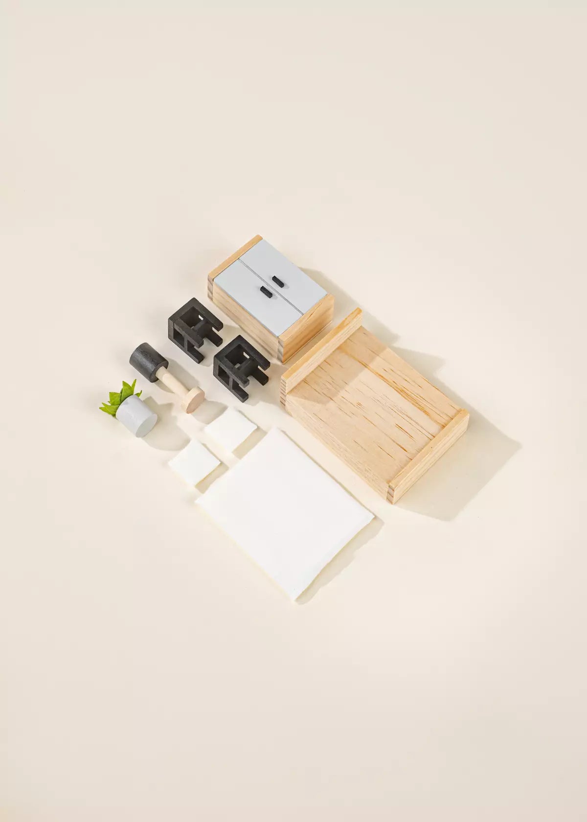 Wooden Doll House Master Bedroom Furniture & Accessories (9 pcs) Doll House Accessories Coco Village