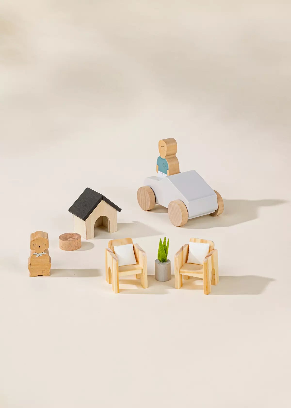 Wooden Doll House Outdoor Furniture & Accessories (8 pcs) Doll House Accessories Coco Village