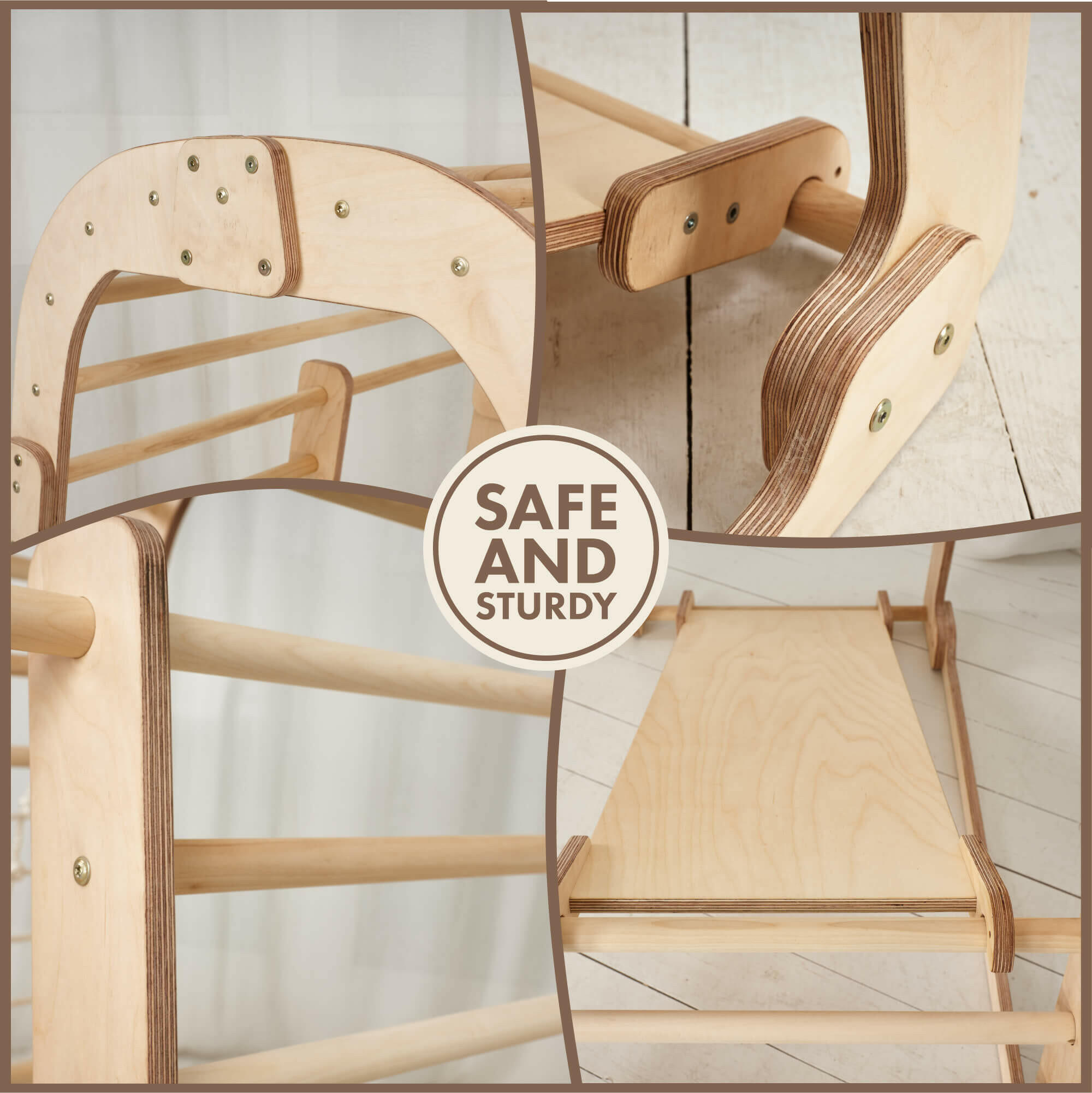 Indoor Wooden Playground for Children - 6in1 Playground + Swings Set + Slide Board Goodevas
