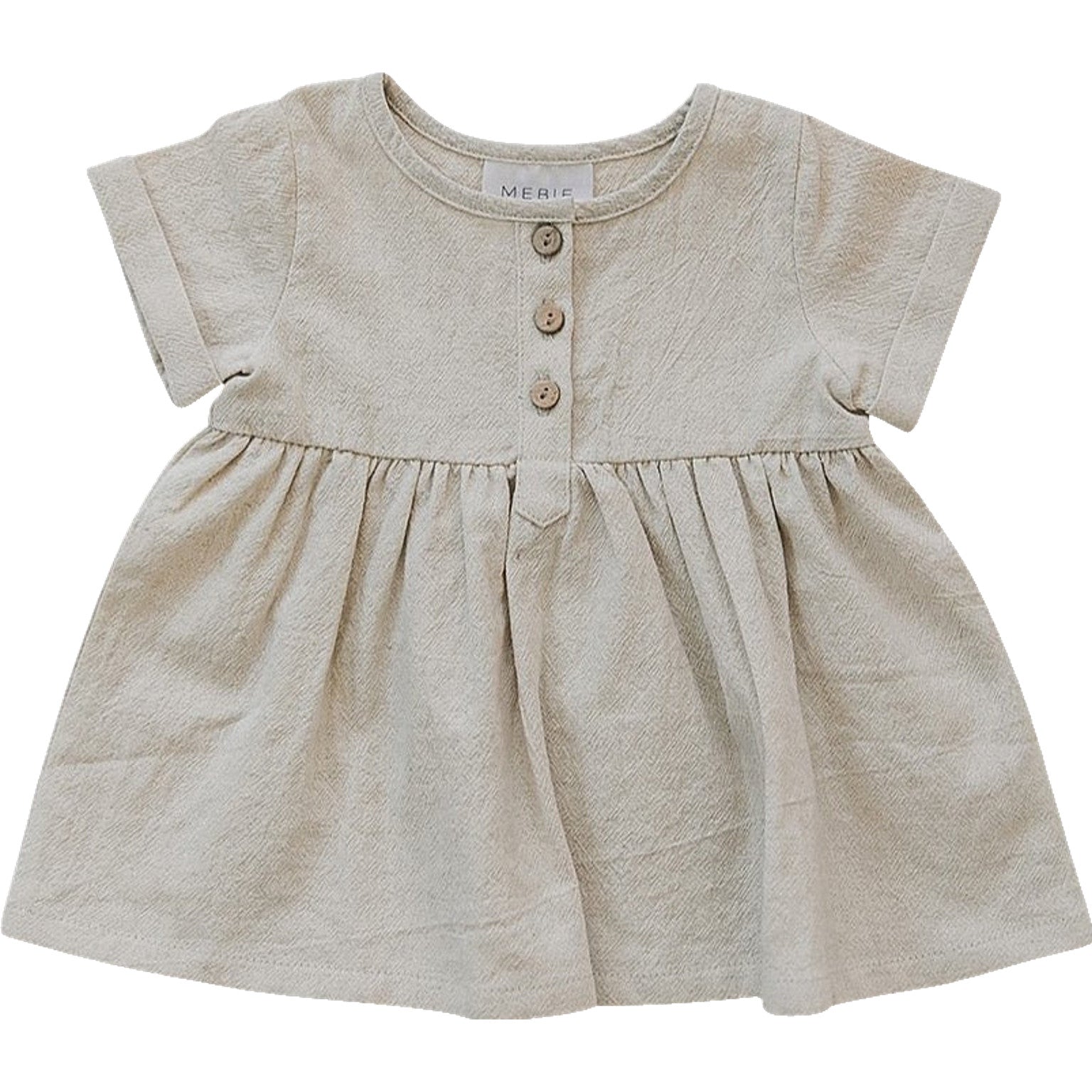 Oatmeal Linen Cotton Dress  Mebie Baby   