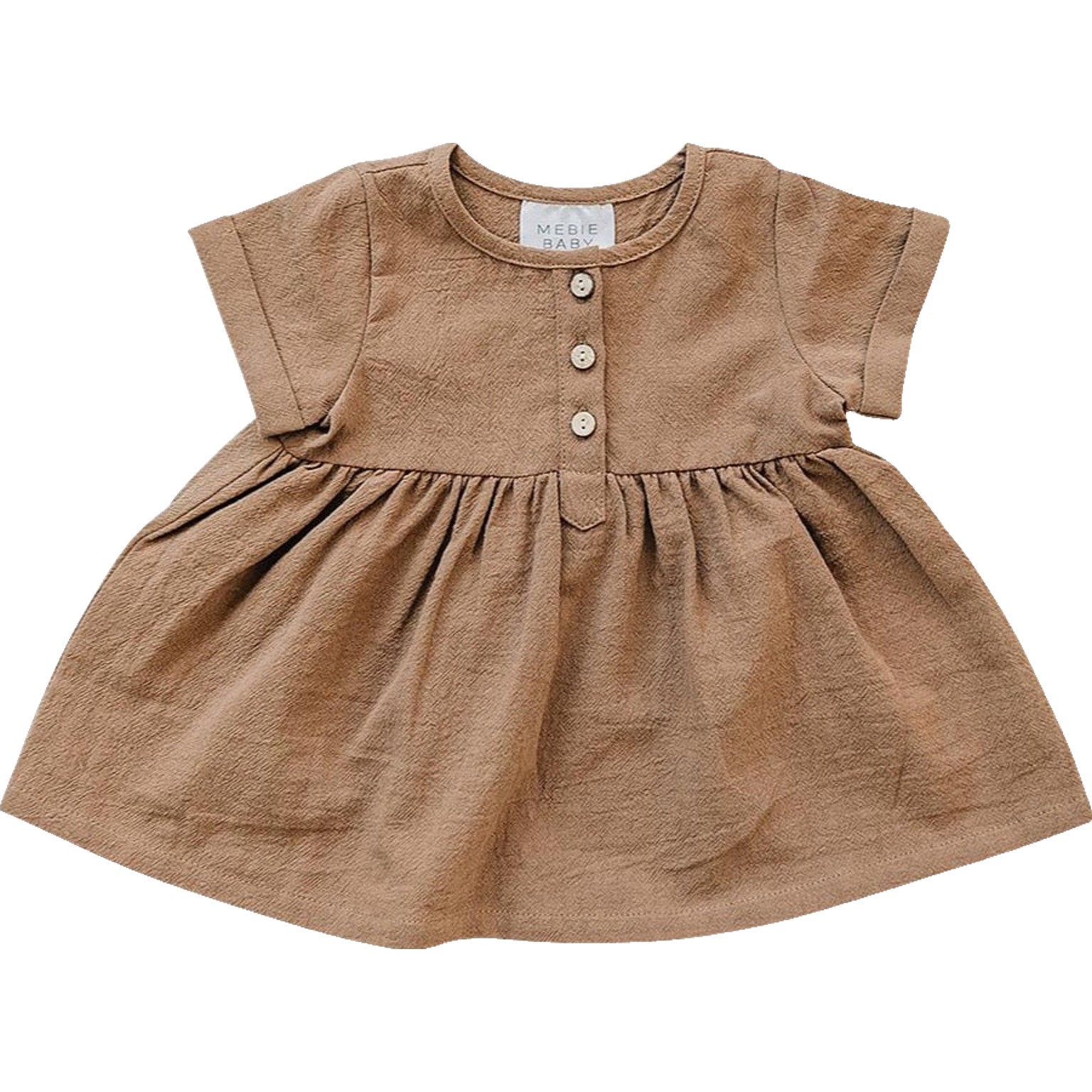 Camel Linen Cotton Dress  Mebie Baby   