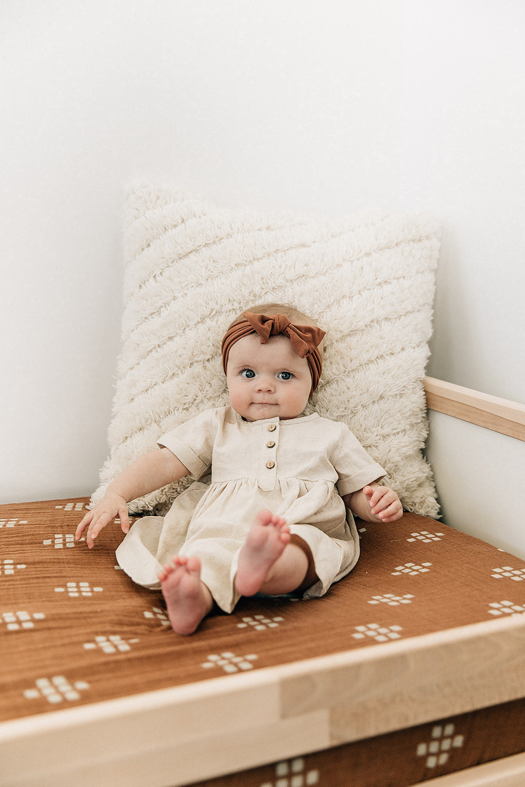 Oatmeal Linen Cotton Dress  Mebie Baby   