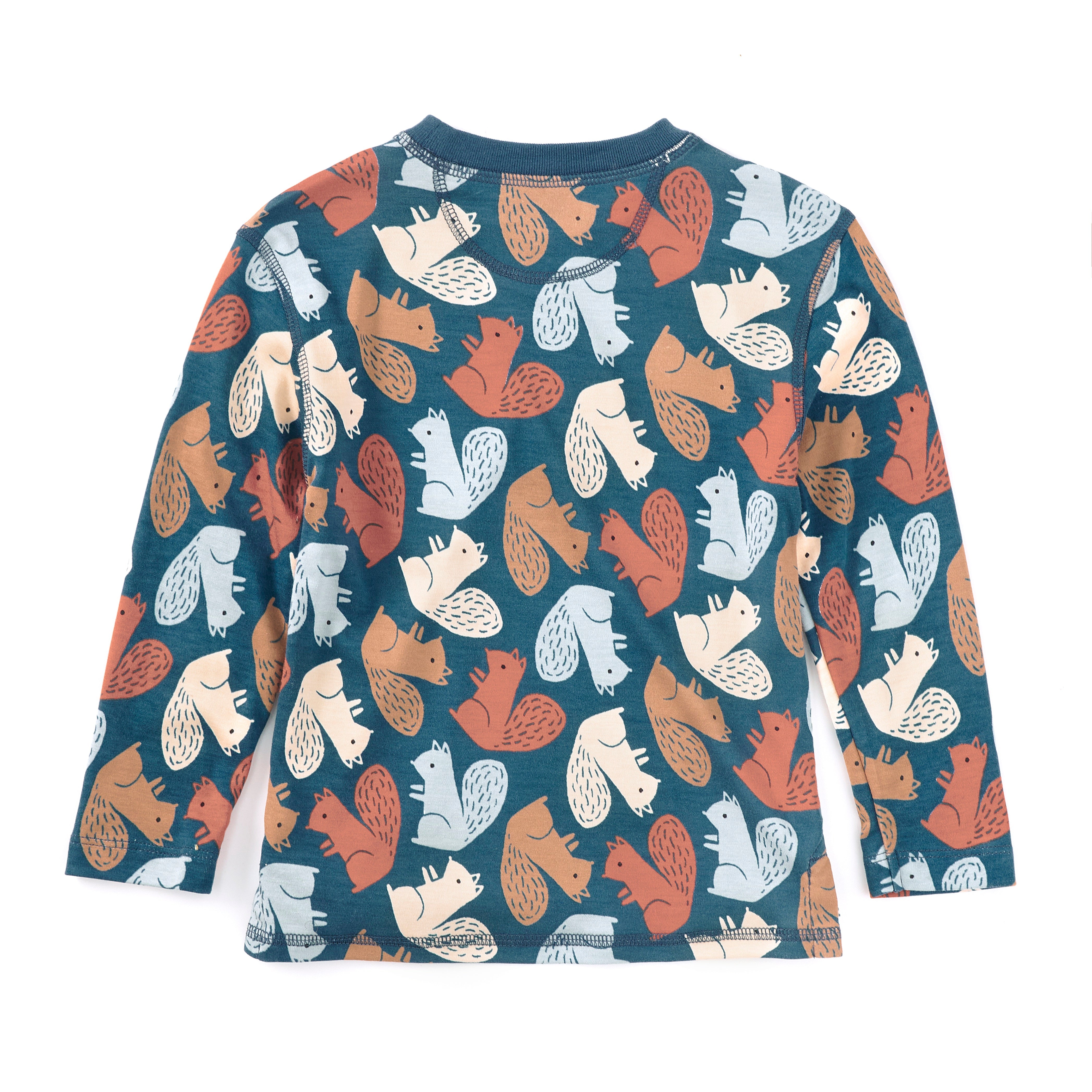 Bamboo Blend Crewneck L/S Shirt - Squirrel Scurry