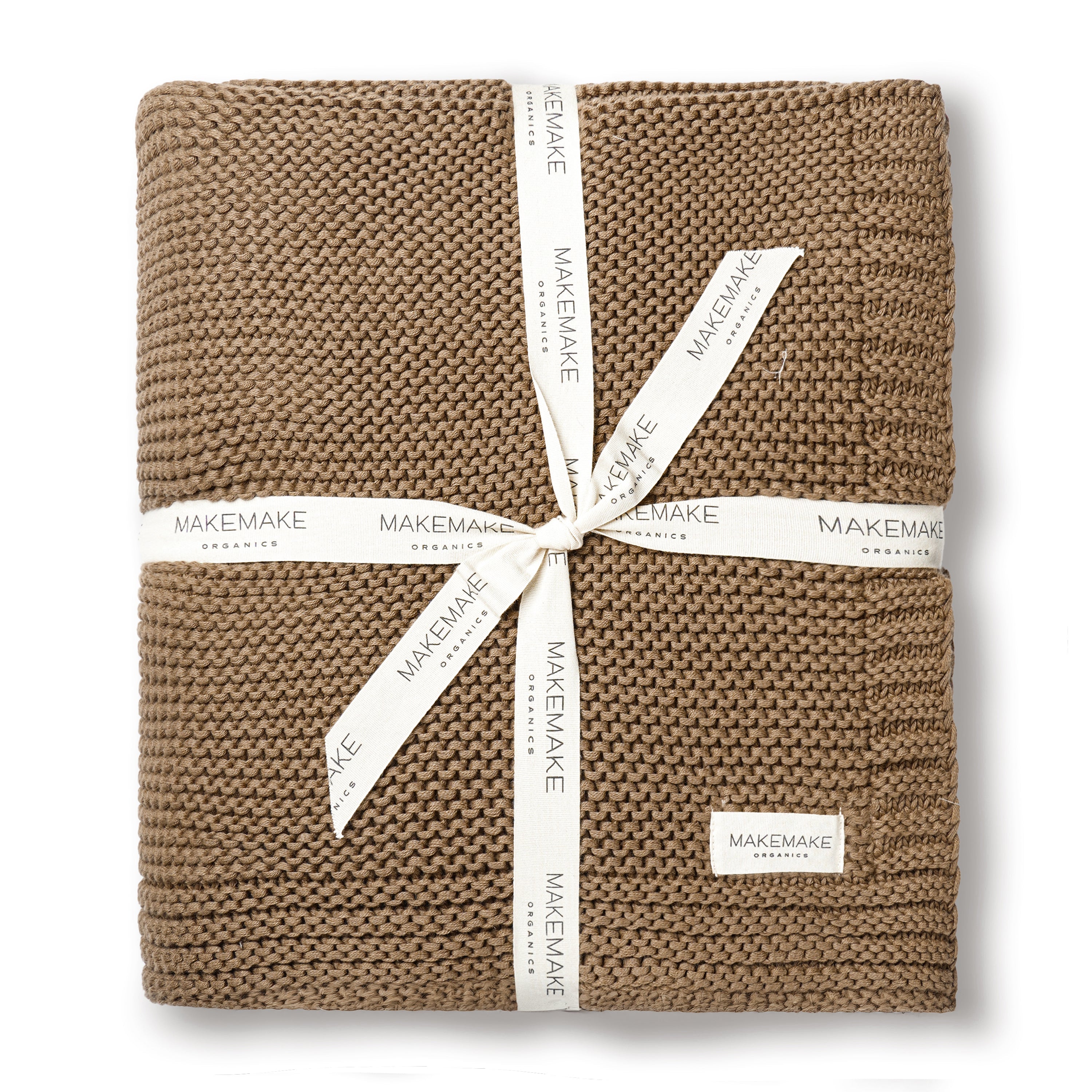 Organic Knit Throw Blanket - Brown