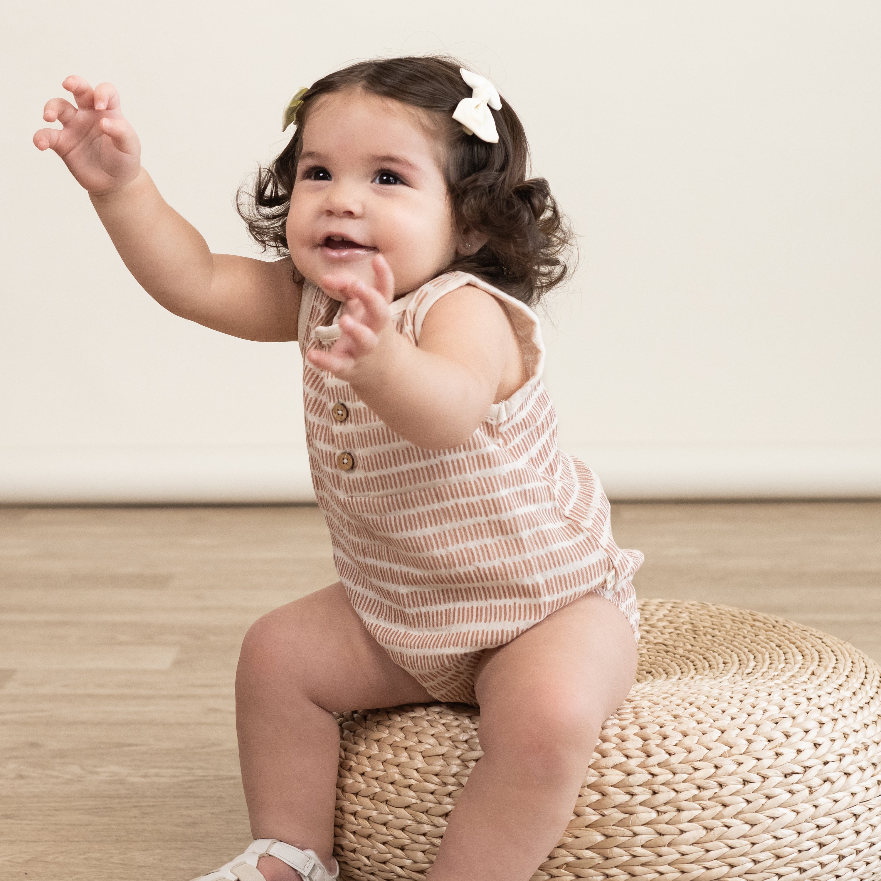 Organic Bubble Onesie - Dash Lines