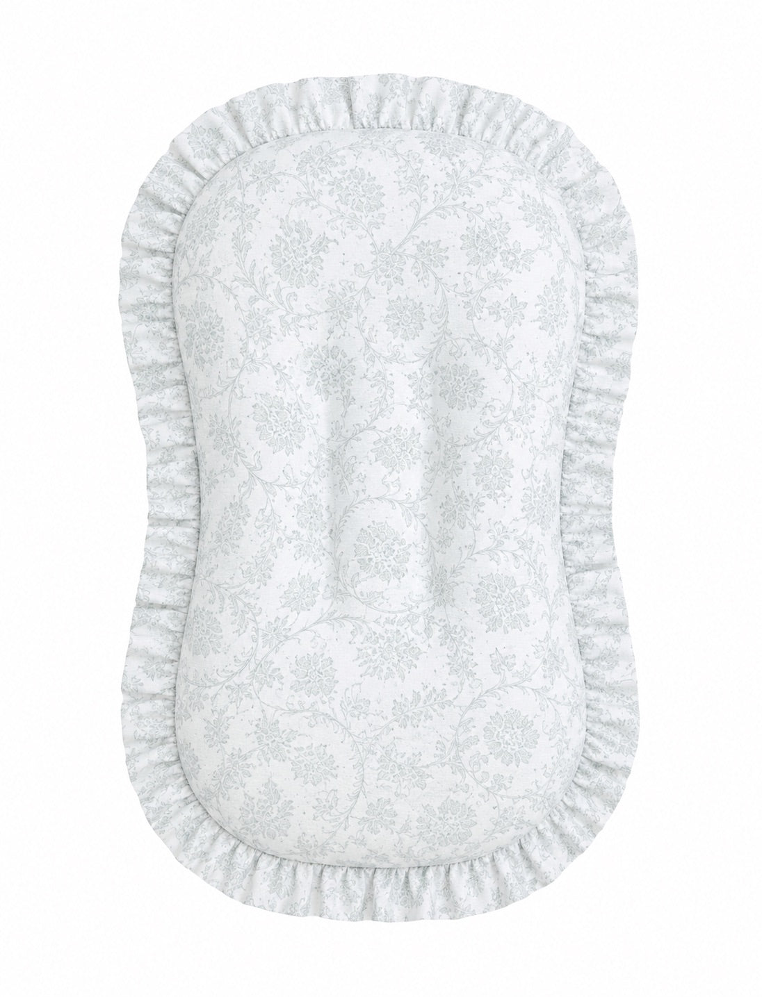 Sage Green Chinoiserie Ruffle Baby Lounger Cover