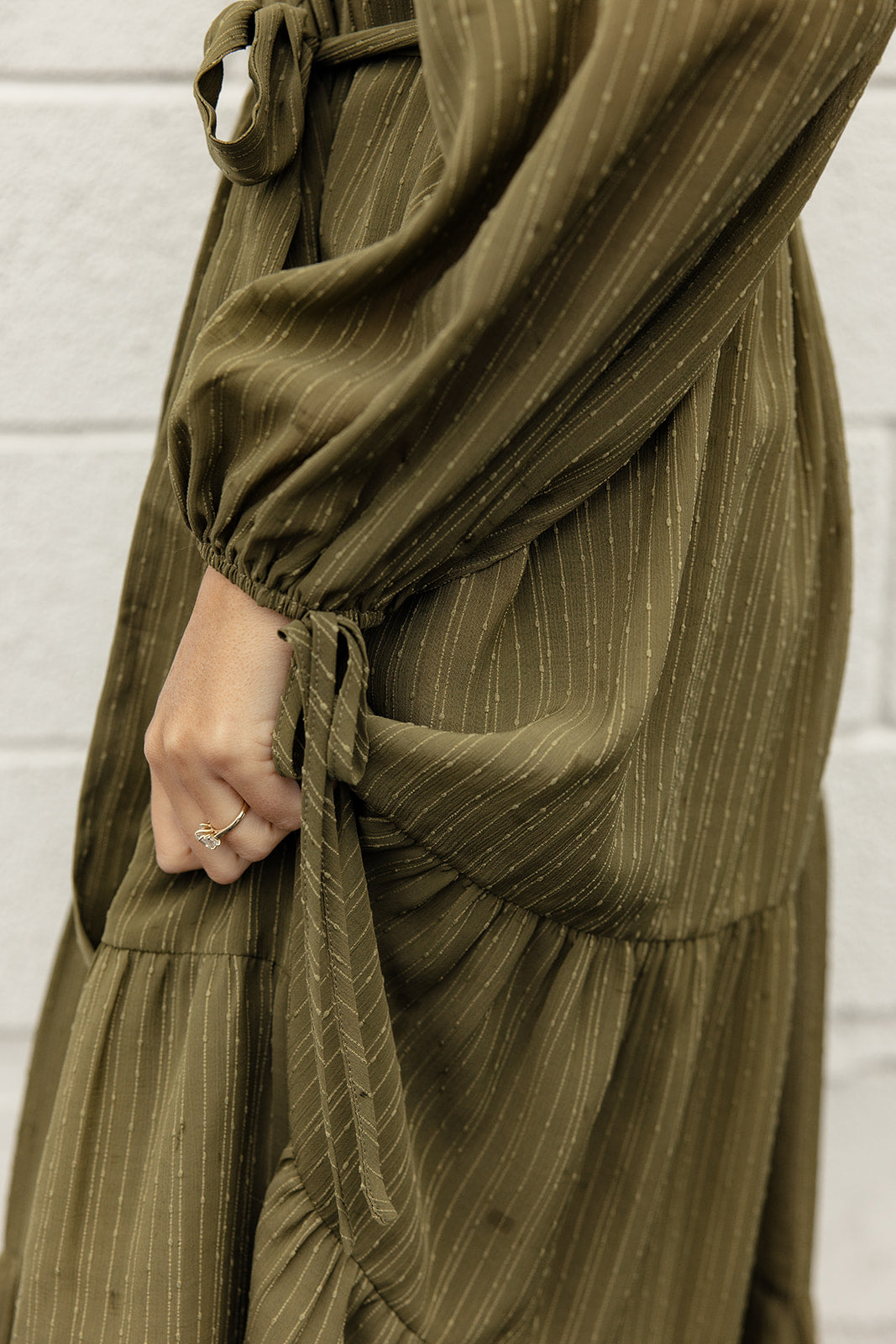 Cassandra Textured Tie Maxi