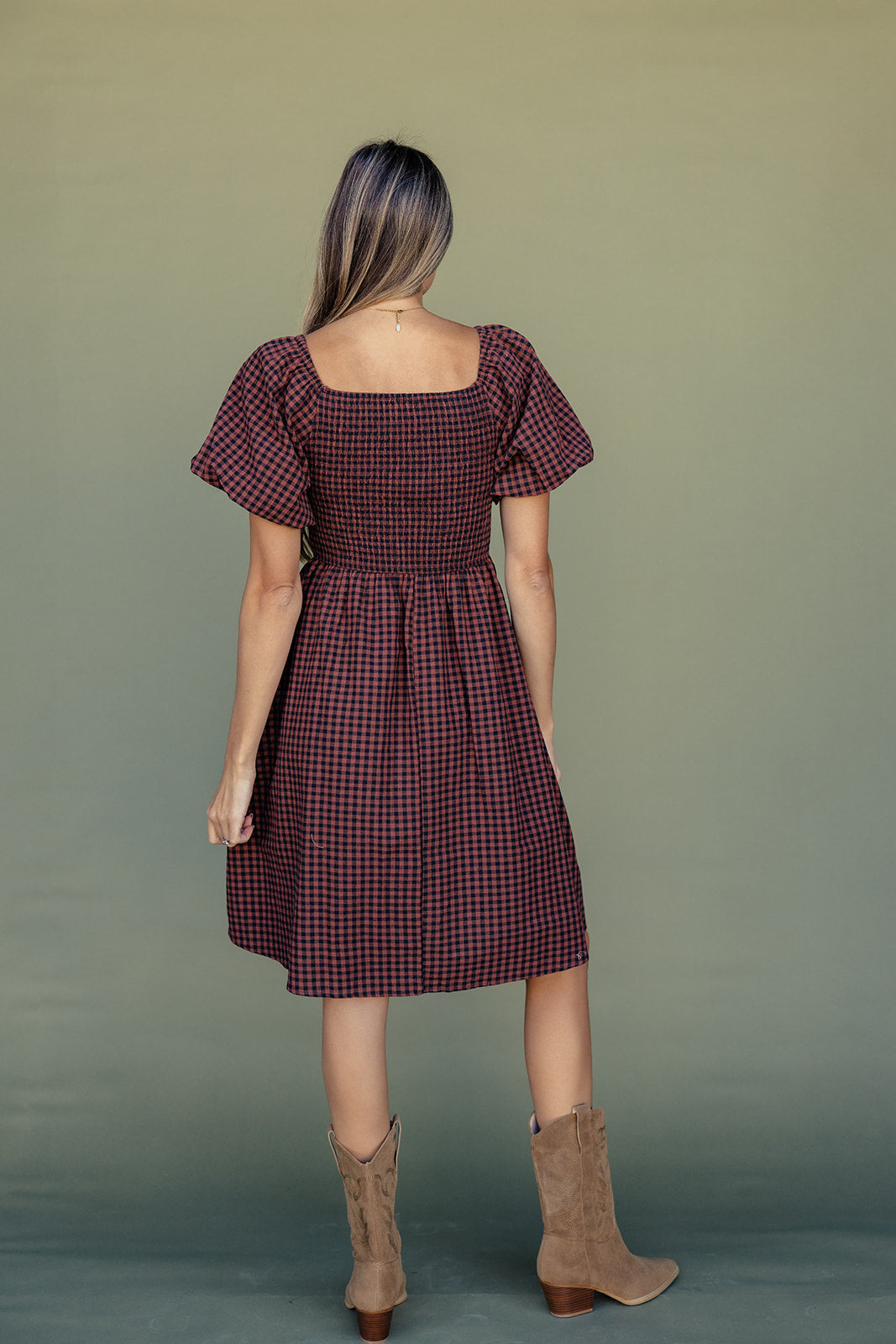 Danbury Gingham Smocked Dress