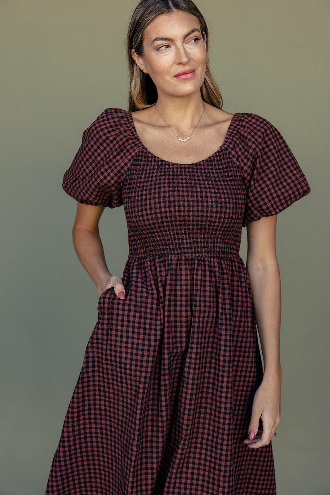 Danbury Gingham Smocked Dress