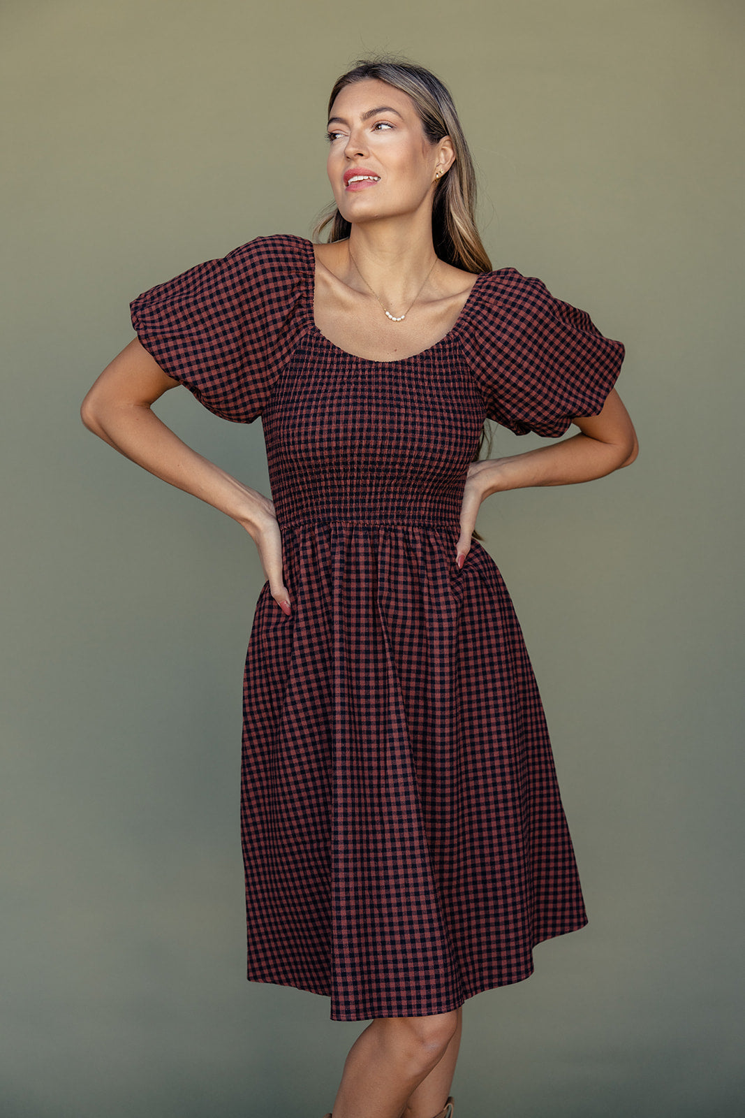 Danbury Gingham Smocked Dress