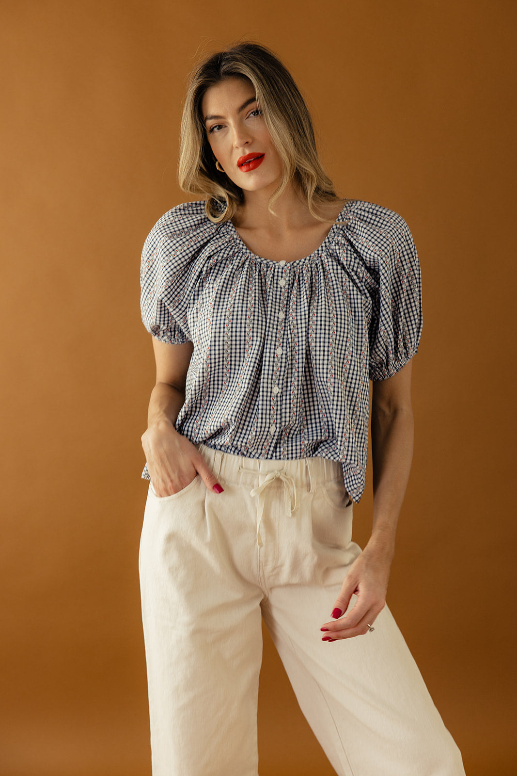 Blowing Smoke Button Down Blouse
