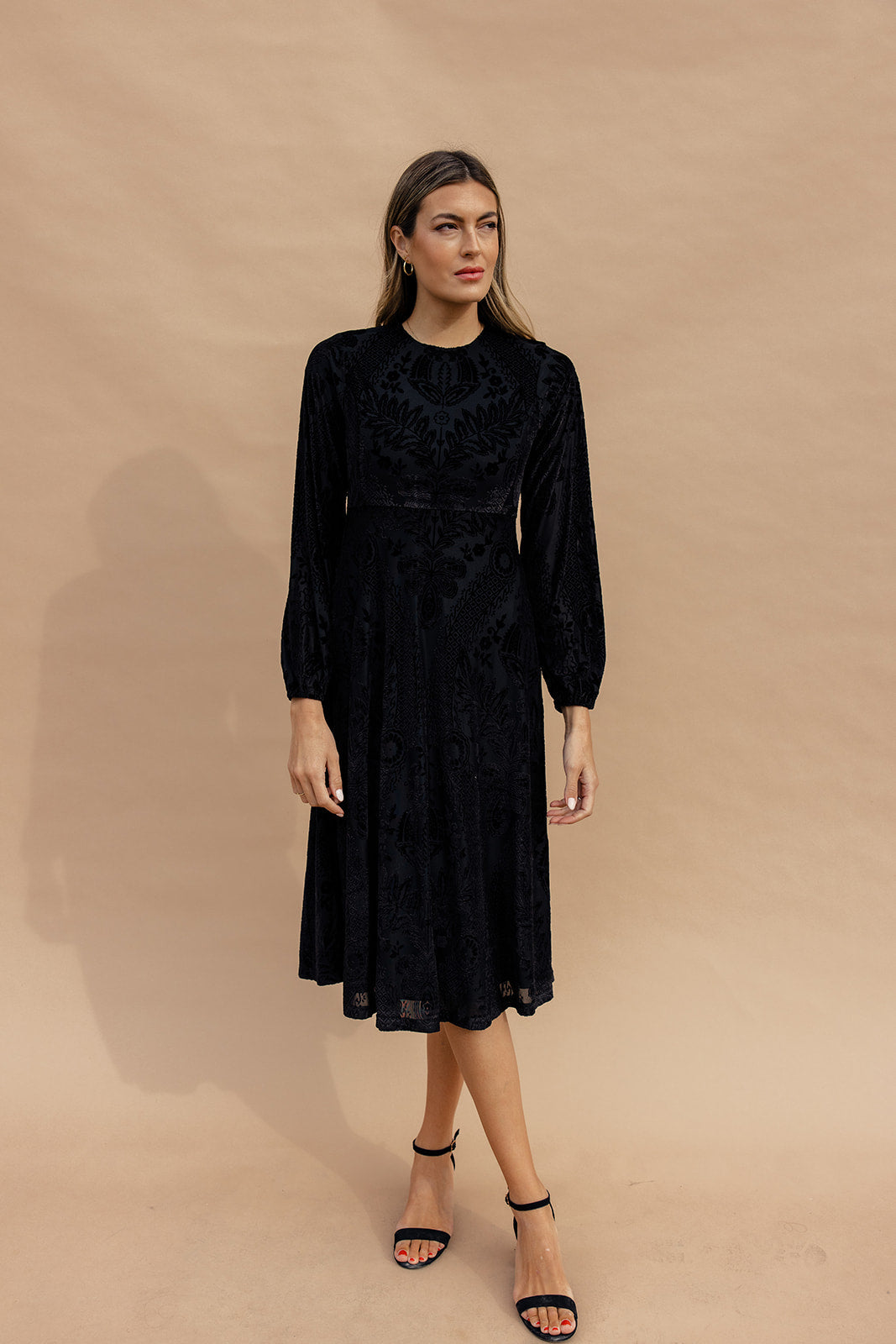 Midnight River Velvet Burnout Midi